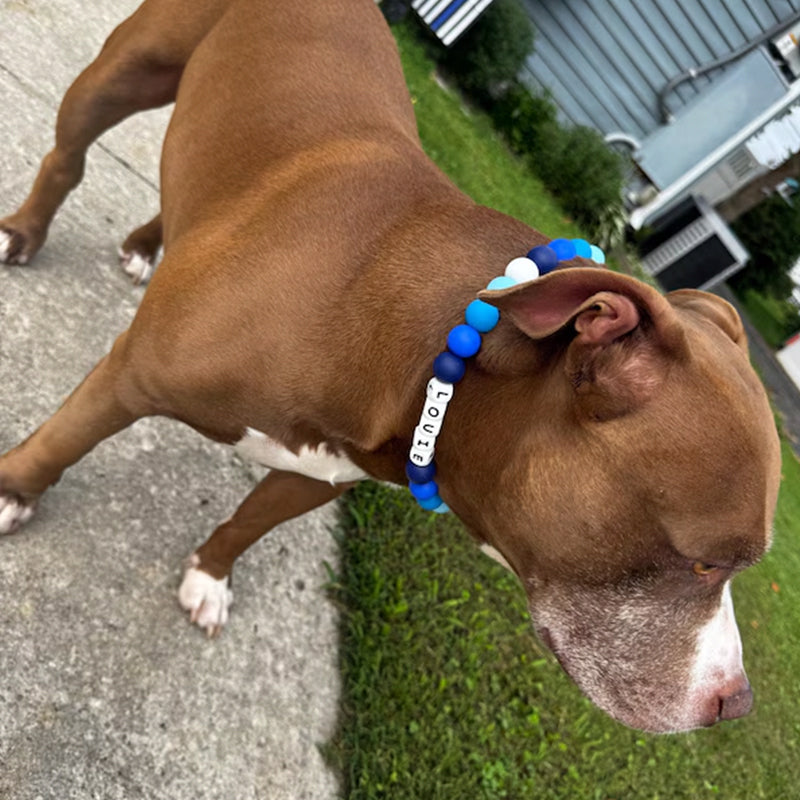 Custom beaded dog collar cute silicone bead accessories