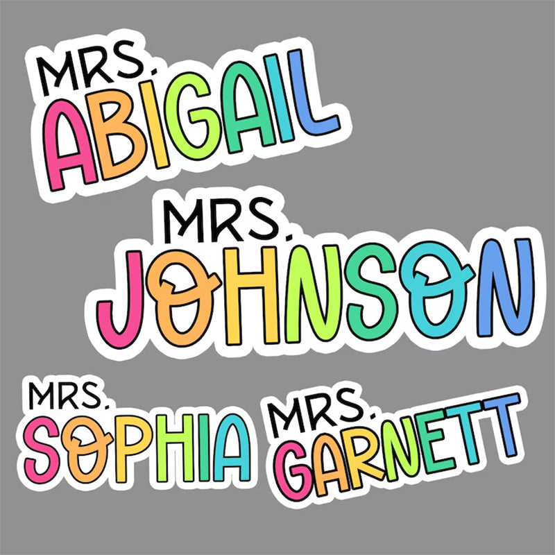 Custom Teacher Name Stickers Personalized Vinyl Waterproof for Teacher
