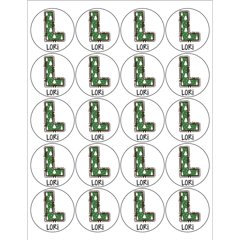 Personalized Round Name Stickers for Christmas Gifts