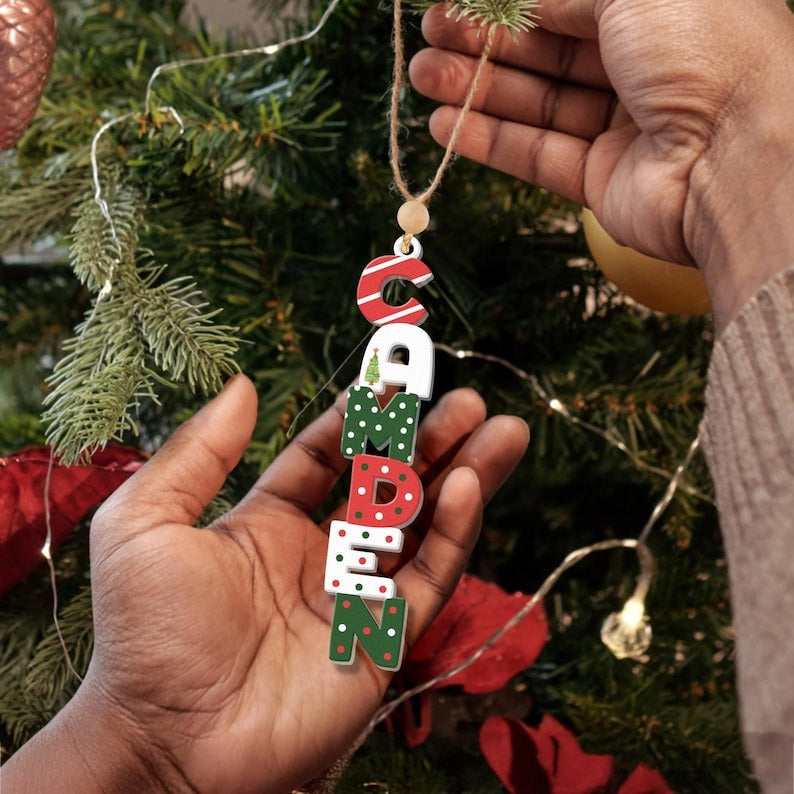 Personalized Christmas Name Letter Ornament