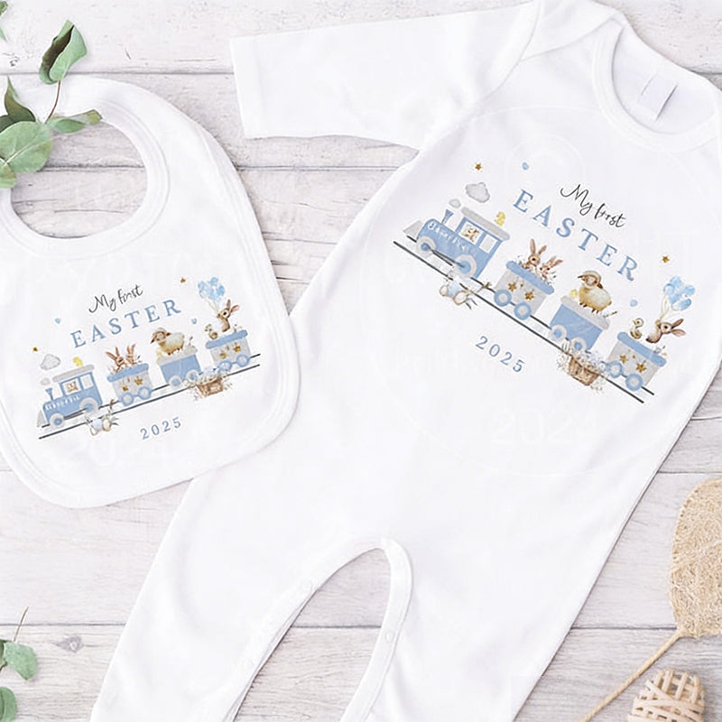 Personalized First Easter Sleepsuit: Cotton Baby Grow