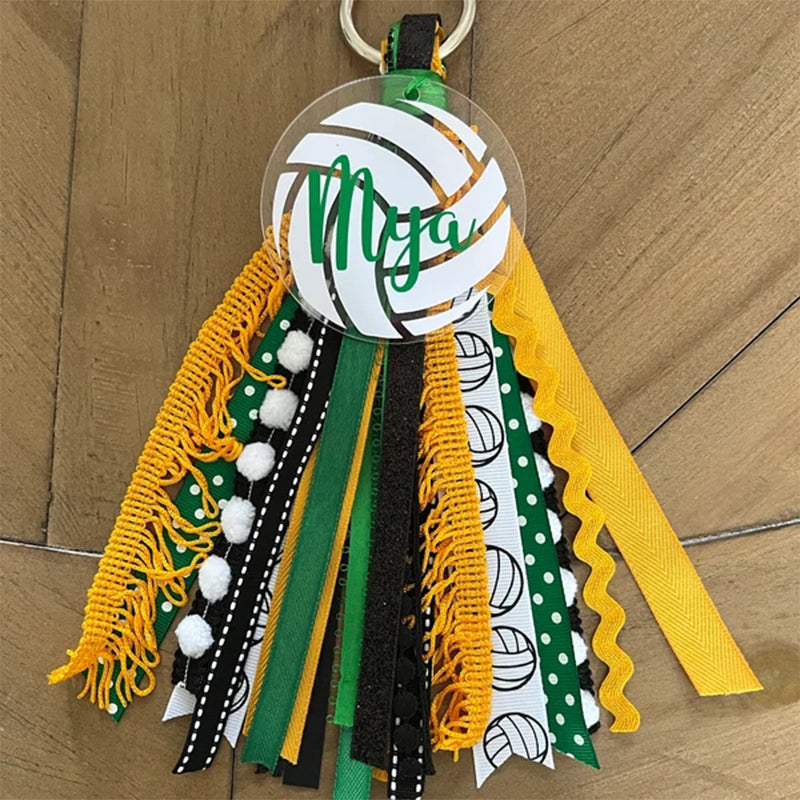 Sports theme Monogram Bogg Bag Charm Tassel