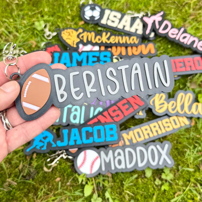 Softball Baseball Volleyball Football Dance Wrestling Track Soccer Cheerleading Personalized 3D Bag Tag Keychain