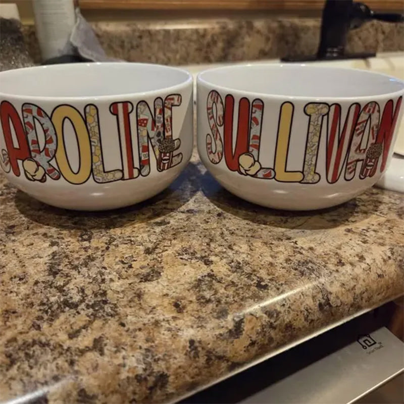Personalized Popcorn Bowl | Custom Family Snack Bow