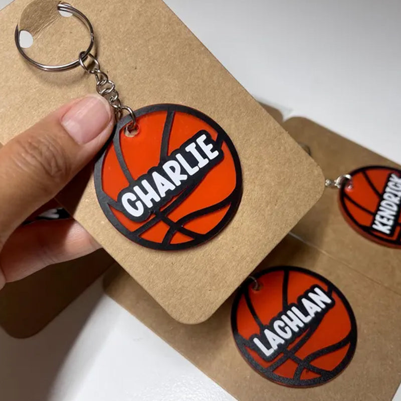 Personalised Basketball keyrings