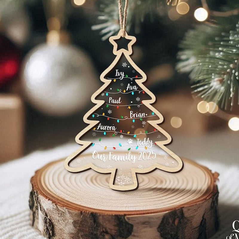 Personalized Family Tree Ornament, Family Christmas Ornaments