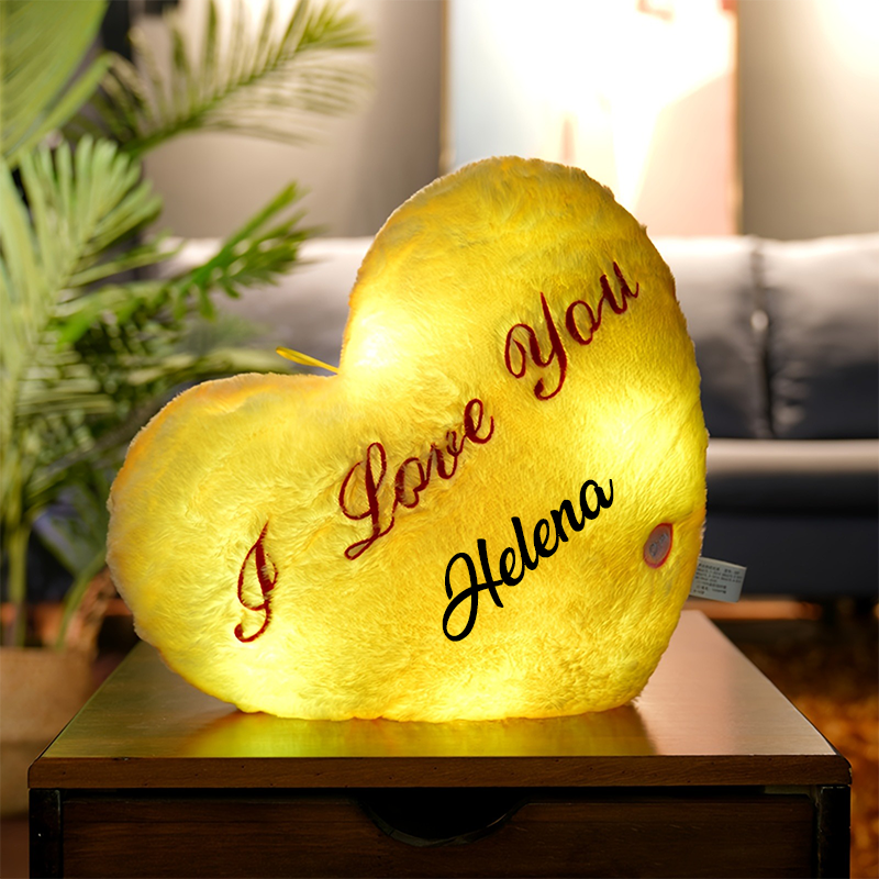 Light Up Heart Plush Pillow, Heart Toy with Colorful Lights