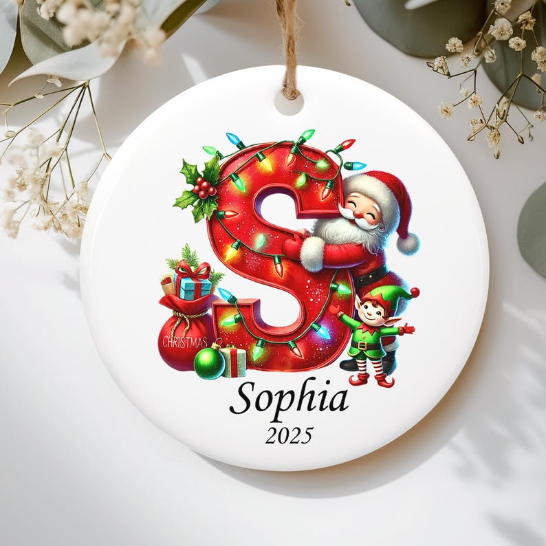 Personalized initial ornament, Custom Letter ornament