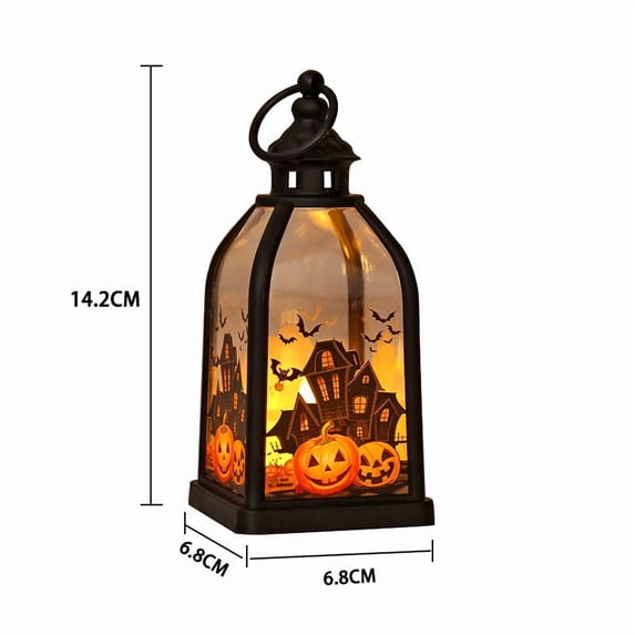 Spooky Halloween Snow Globe Lantern - Hanging LED Decor with Floating Ghosts
