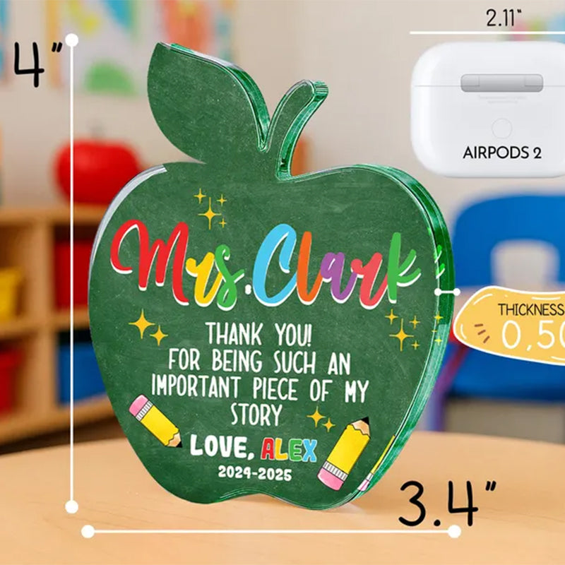 Teacher Appreciation Gifts, Apple Plaque for Teacher, Personalized Teacher Gift Idea