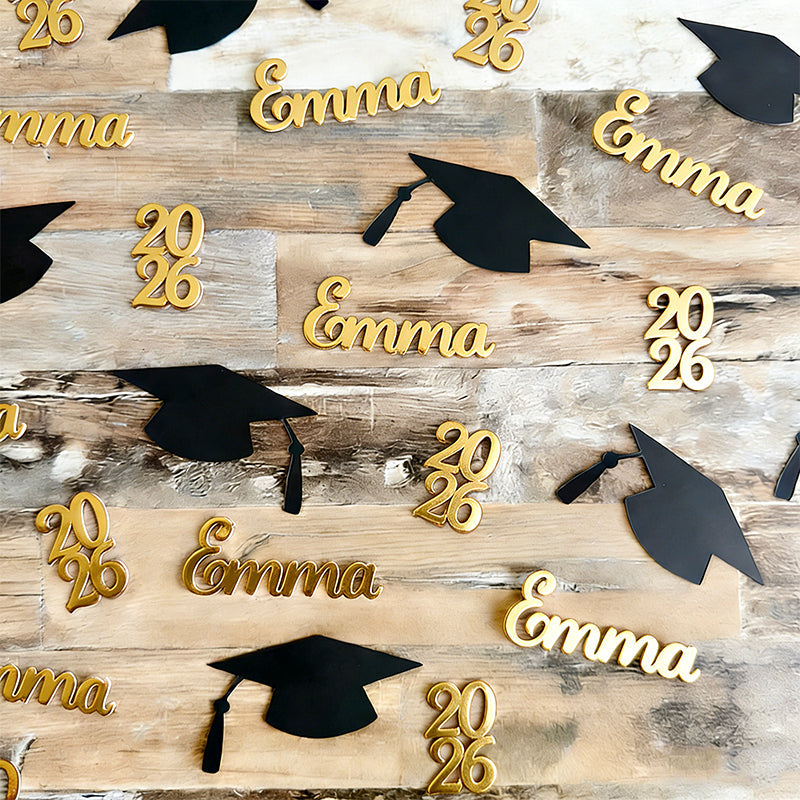 2026 Graduation Confetti - Cursive Personalized 60 90 120 Pieces