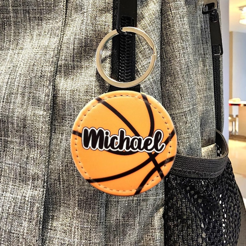 Personalized Custom Name Sports Key Chain, Sports Team Number Key Chain