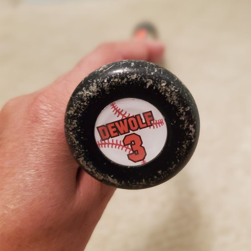Personalized Baseball Bat Name and Number Sticker