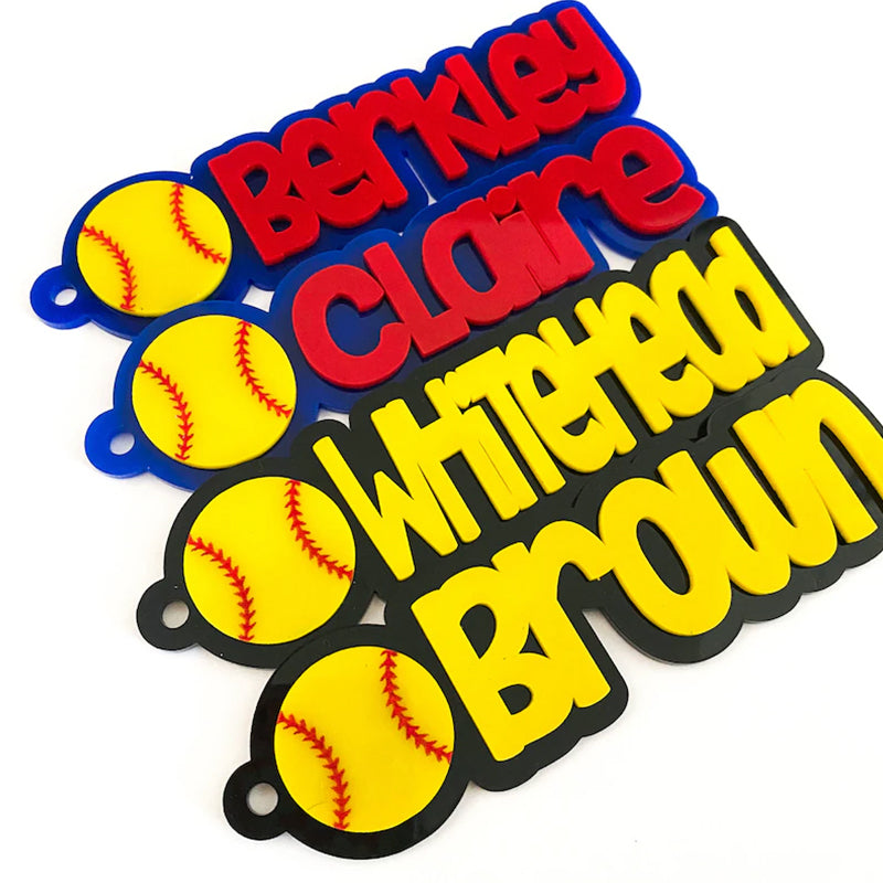 Custom Softball Name Keychains | Softball Keychains