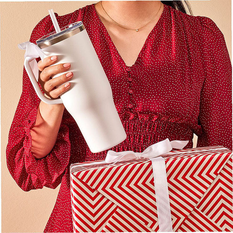 Personalized 40oz Tumbler With Handle, Lid and Straw, Stainless Steel Engraved Tumbler