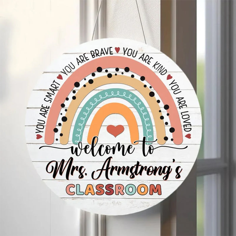 Personalized Teacher Door Sign, Classroom Door Hanger