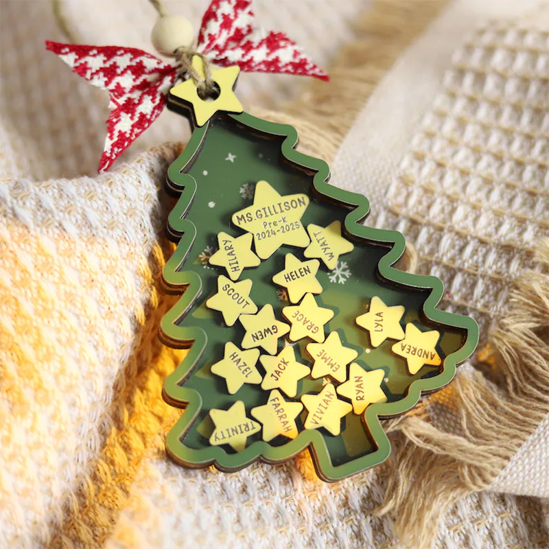 Personalized Family or School Christmas Tree Ornament