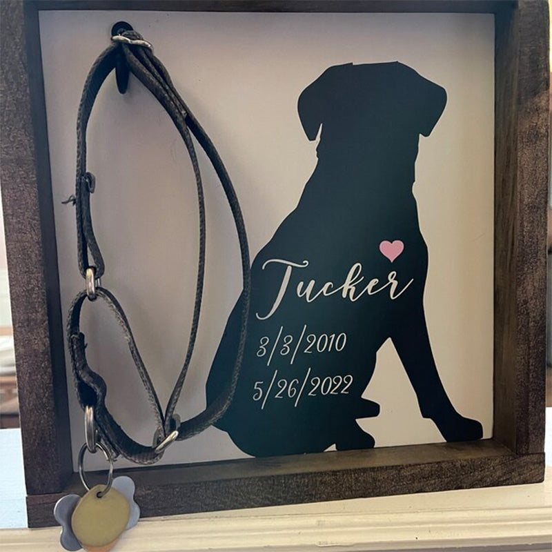 Personalized Pet Memorial Plaque with Collar Hook