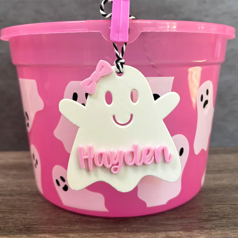 Personalized Ghost Name Tag, Halloween Basket Tag, Boo Basket Tags