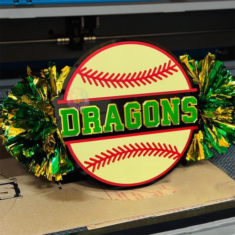 Cheer Stick with Poms for Volley /Soccer /Cheer /Baseball / Football /Cheer | Fans Custom Spirit Accessory