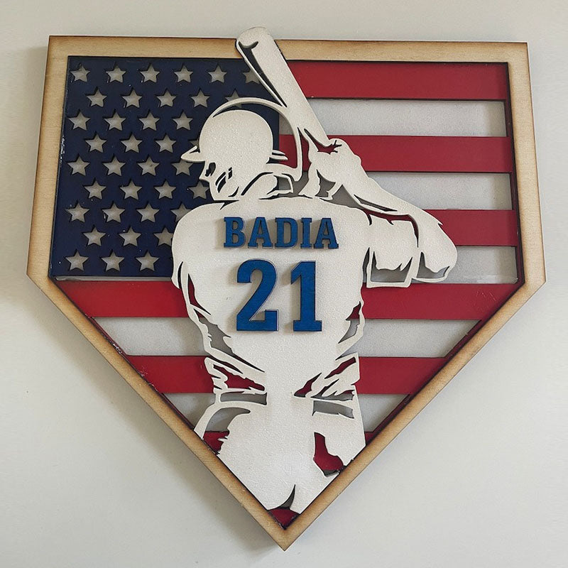 Personalized Baseball Gift for Boys, 3D Baseball Plaque, Softball Name Sign for Boy or Girl Ball Player