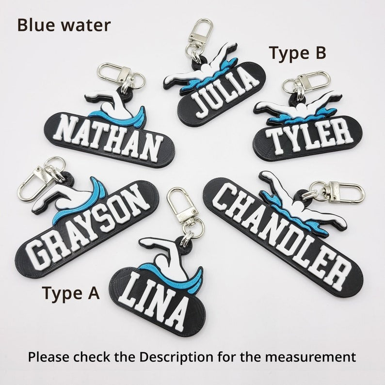 Personalized Football Keychains, Backpack Tags
