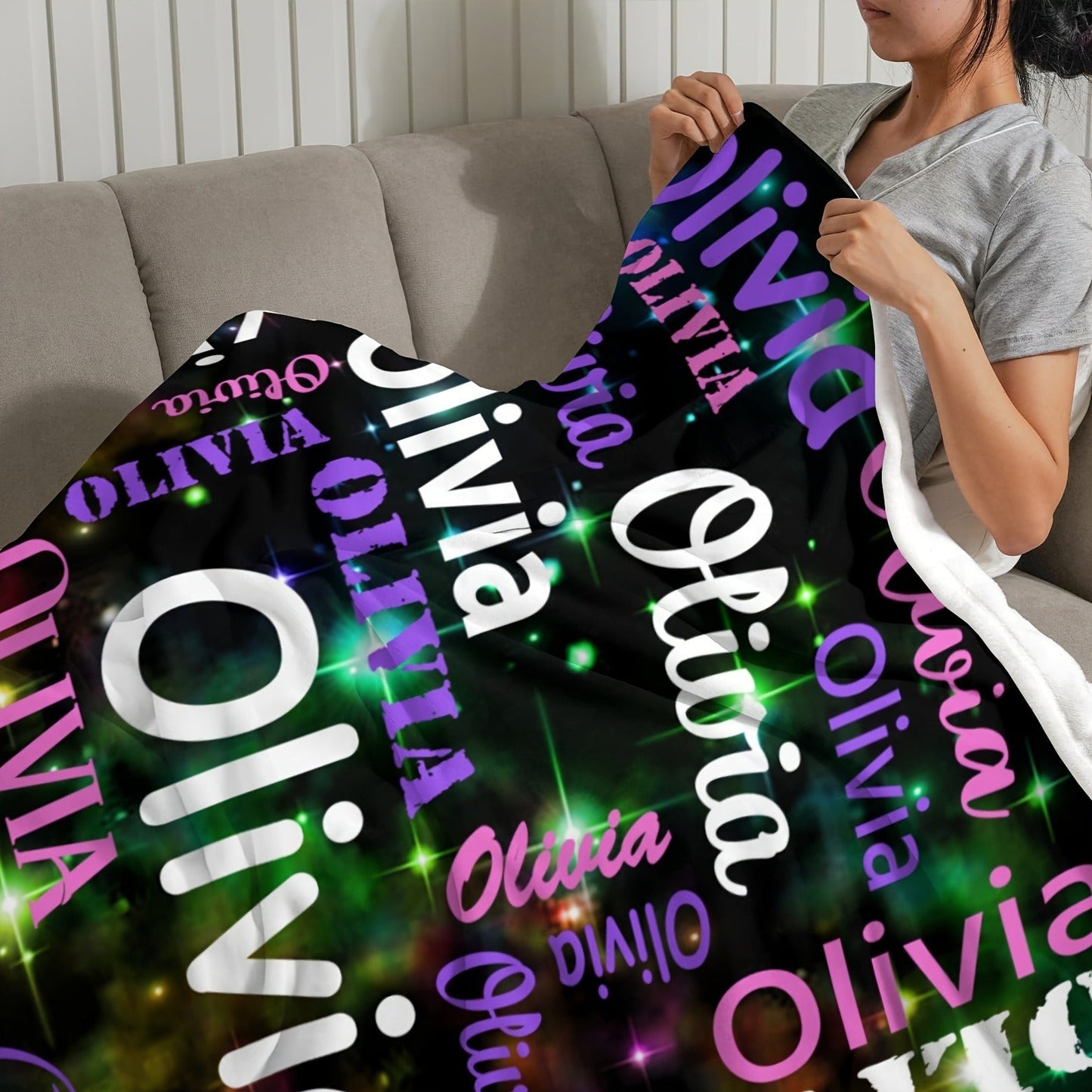 Personalized Starry Sky Flannel Pet Blanket with Name