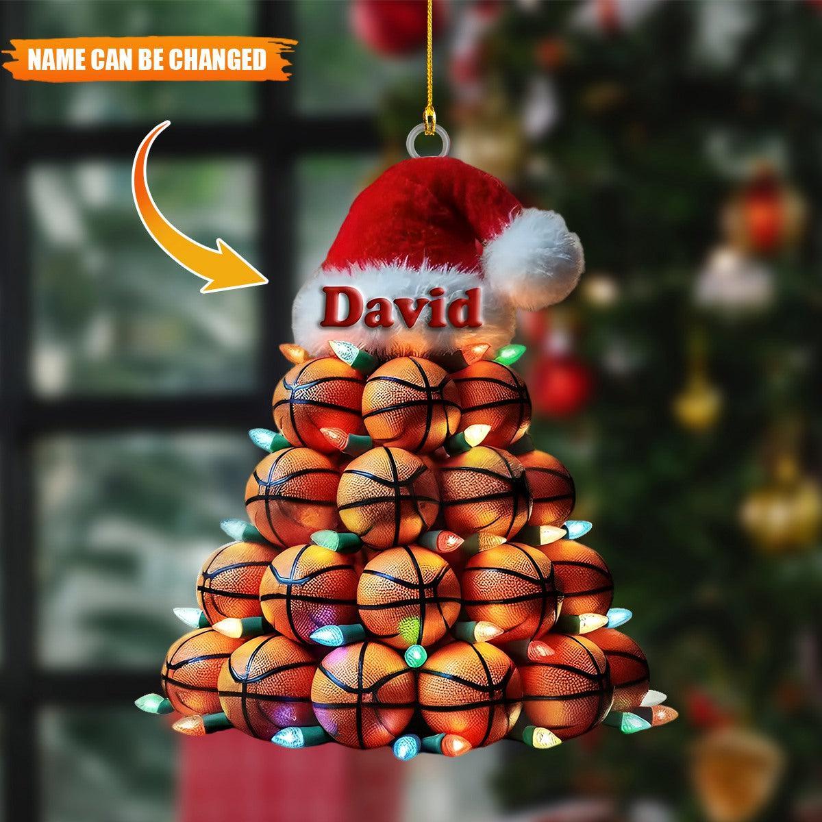 Personalized Basketball Ornament, Custom Christmas Gift for Basketball Players