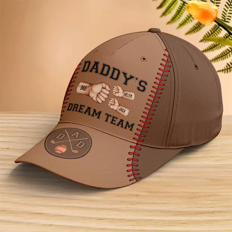 Daddy's Dream Team - Baseball Dad, Personalized Classic Cap