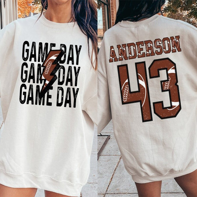 Personalized Football Mom Sweatshirt, Custom Game Day Football Tee