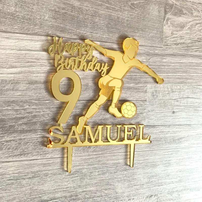 Custom Soccer Cake Topper – Personalized Name & Age