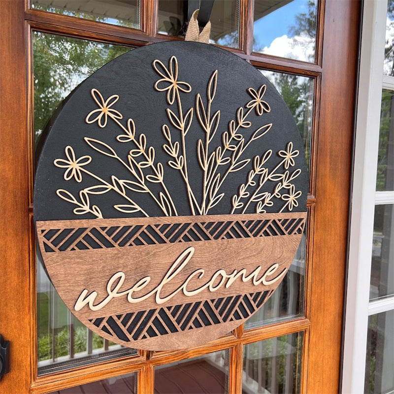 Wooden Welcome Door Hanger | Front Door Decor