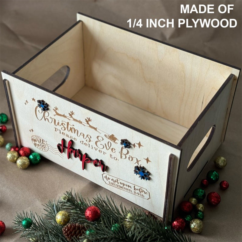 Personalized Christmas Eve Box, Wooden Christmas Box