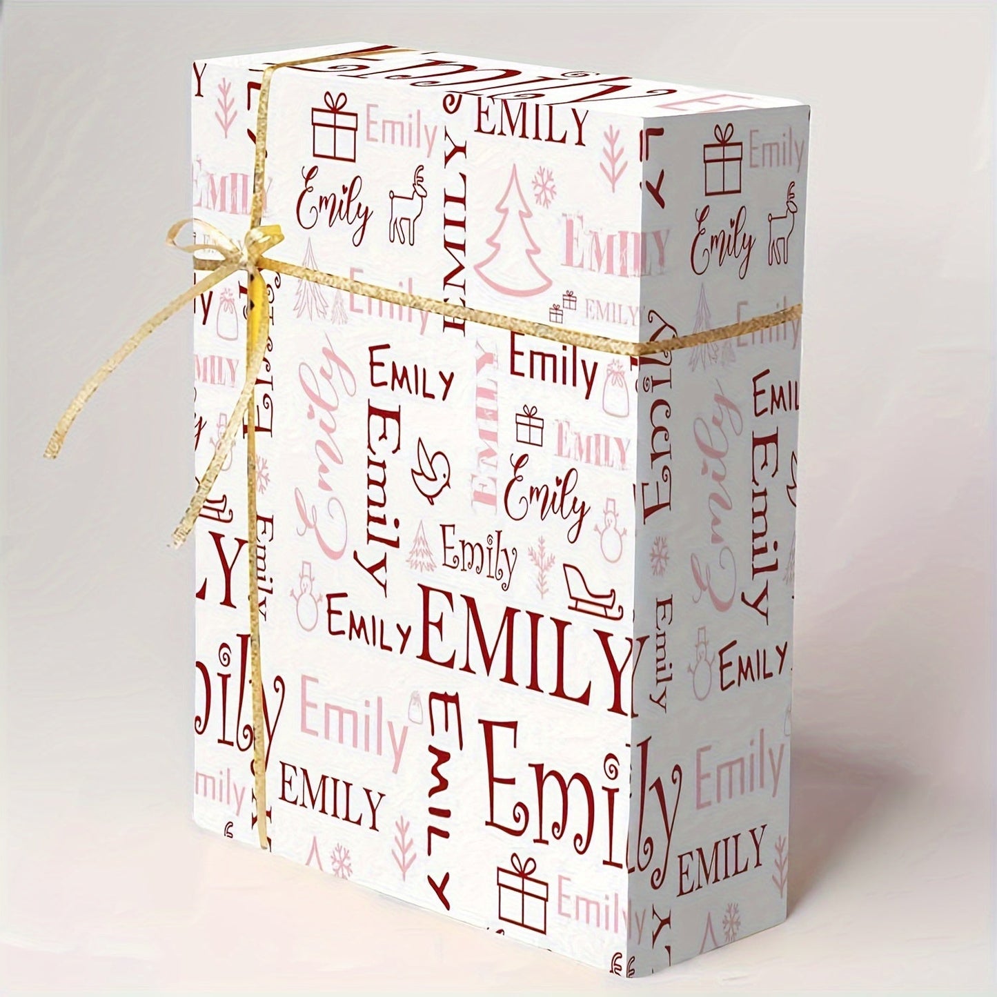 Personalized Text Wrapping Paper, Name Custom Birthday Wrapping Paper