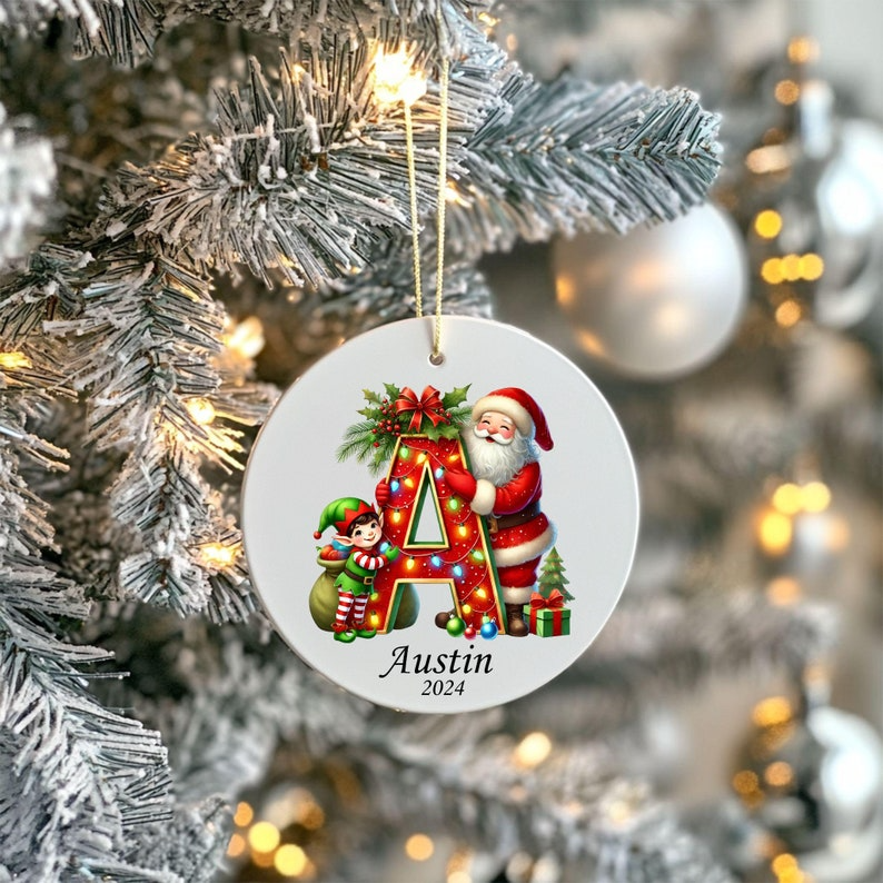 Personalized initial ornament, Custom Letter ornament