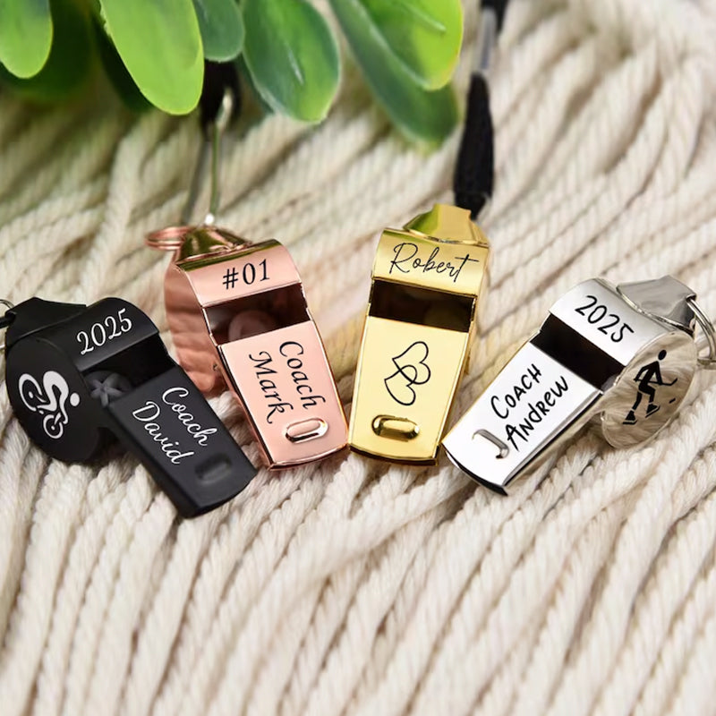 Personalized Whistle, Football Coach Gift Anniversary Gifts for Him