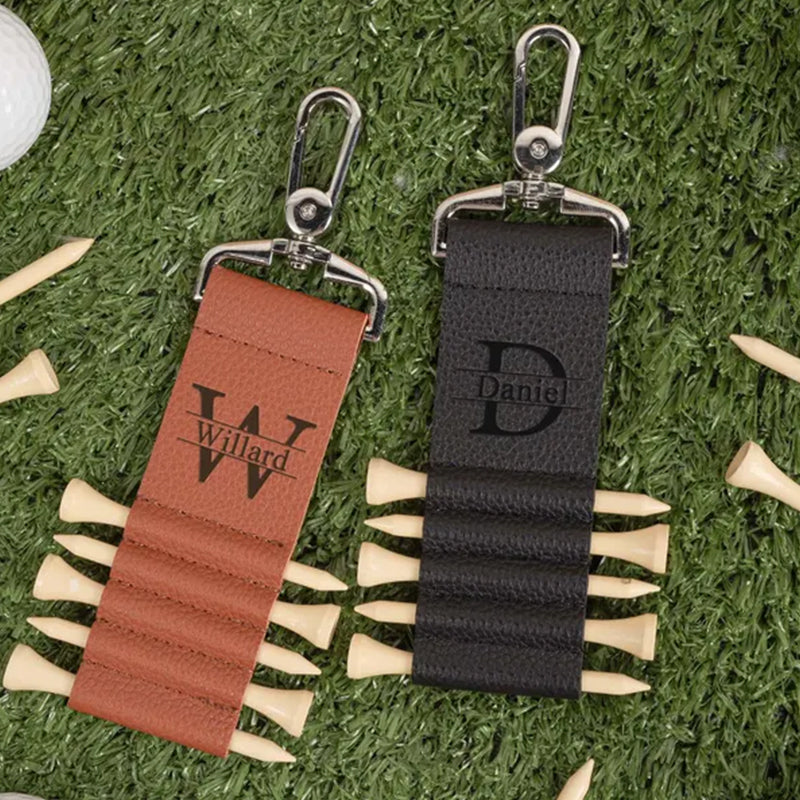 Golf Bag Tag Personalized Golf Tees,Leather Golf Tee Holder
