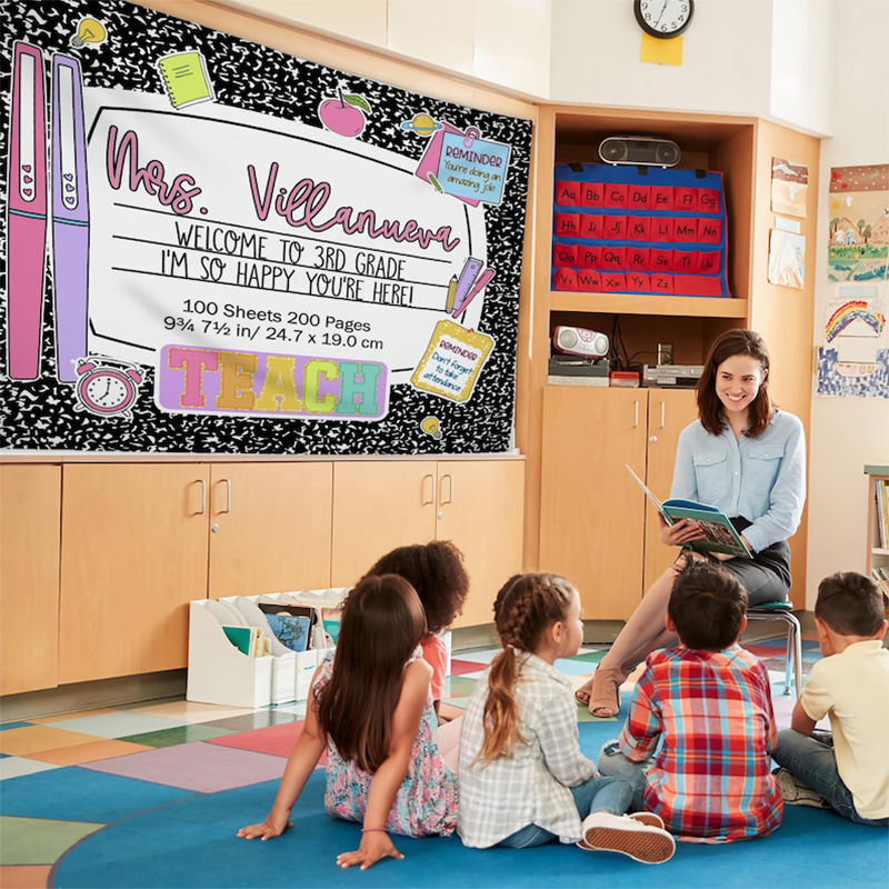 Custom Classroom Decor, Welcome Teachers Name Classroom Banner, Classroom Tapestry