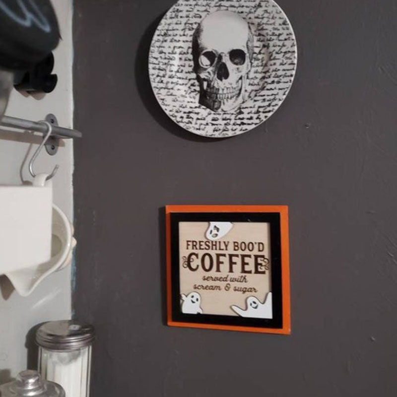 Freshly Boo’D Coffee Sign, Funny Halloween Sign, Coffee Sign
