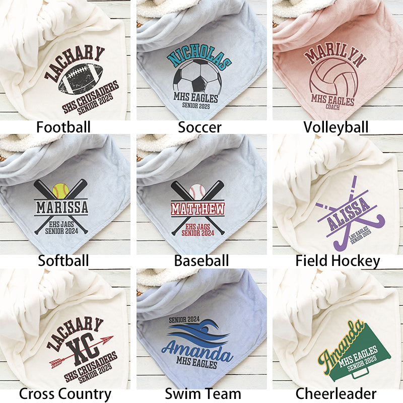 Personalized Sports Blanket, Custom Sports Gift