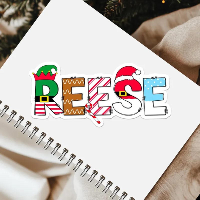 Christmas Sticker Custom Name Personalized Holiday Gifts