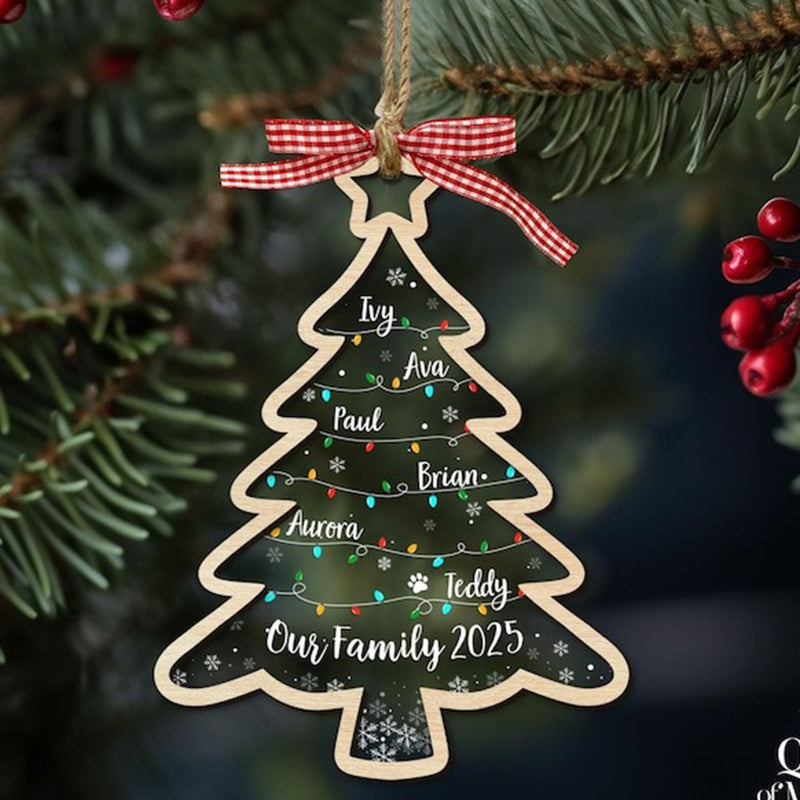 Personalized Family Tree Ornament, Family Christmas Ornaments