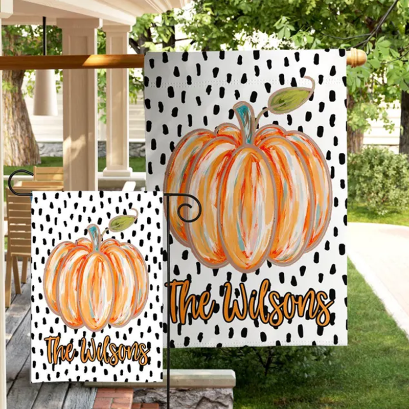 Pumpkin Garden Flag Outdoor Decor Fall Thanksgiving Welcome Sign