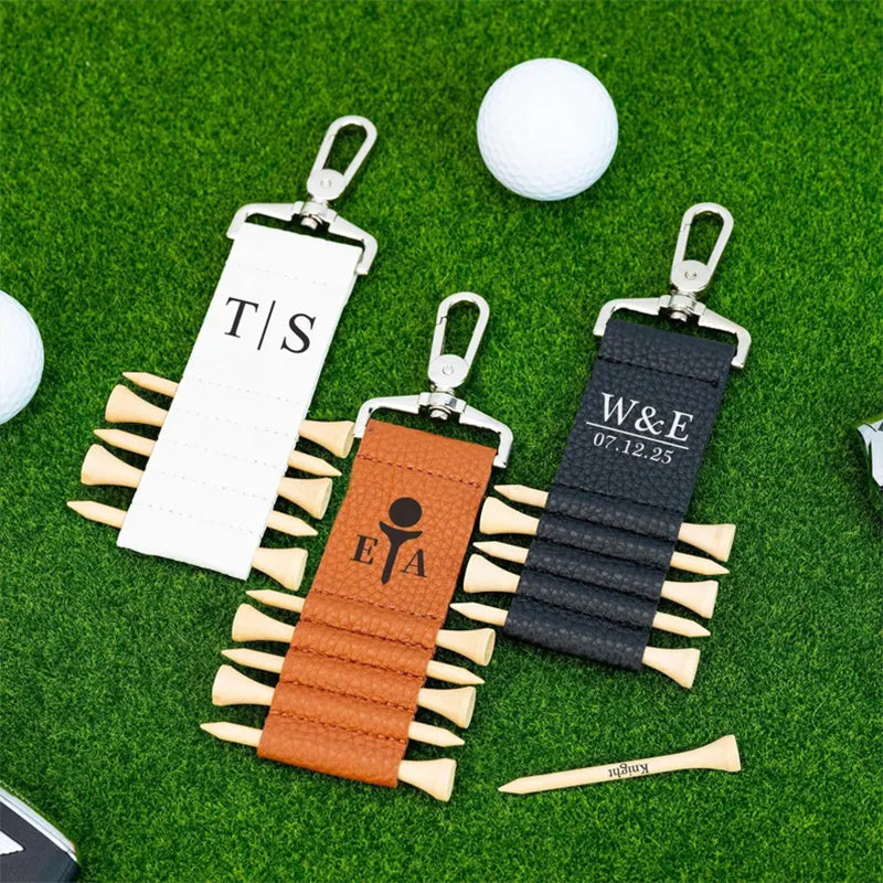 Golf Bag Tag Personalized Golf Tees,Leather Golf Tee Holder