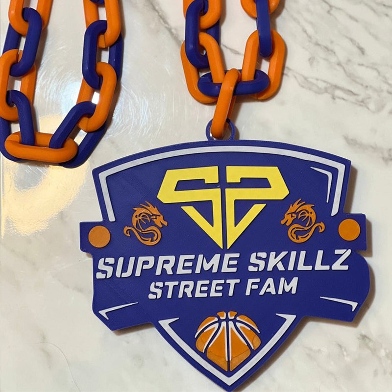 Customizable Medallion Champ Chain Trophy w/ 30in adjustable Bling chain