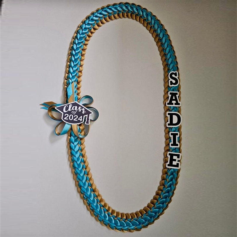 Graduation lei with name Double braided