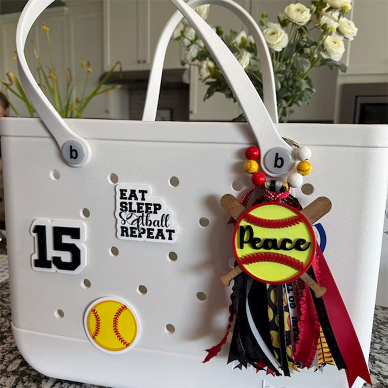 Softball Baseball bag tag, bag charm