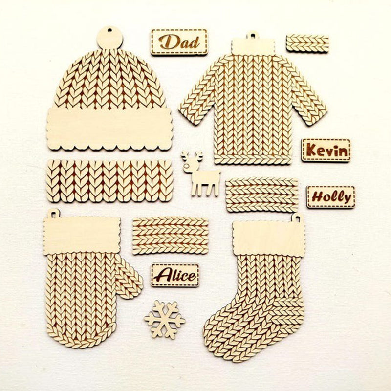 Christmas Winter Mitten, Stocking, Sweater, Customizable Christmas Ornament