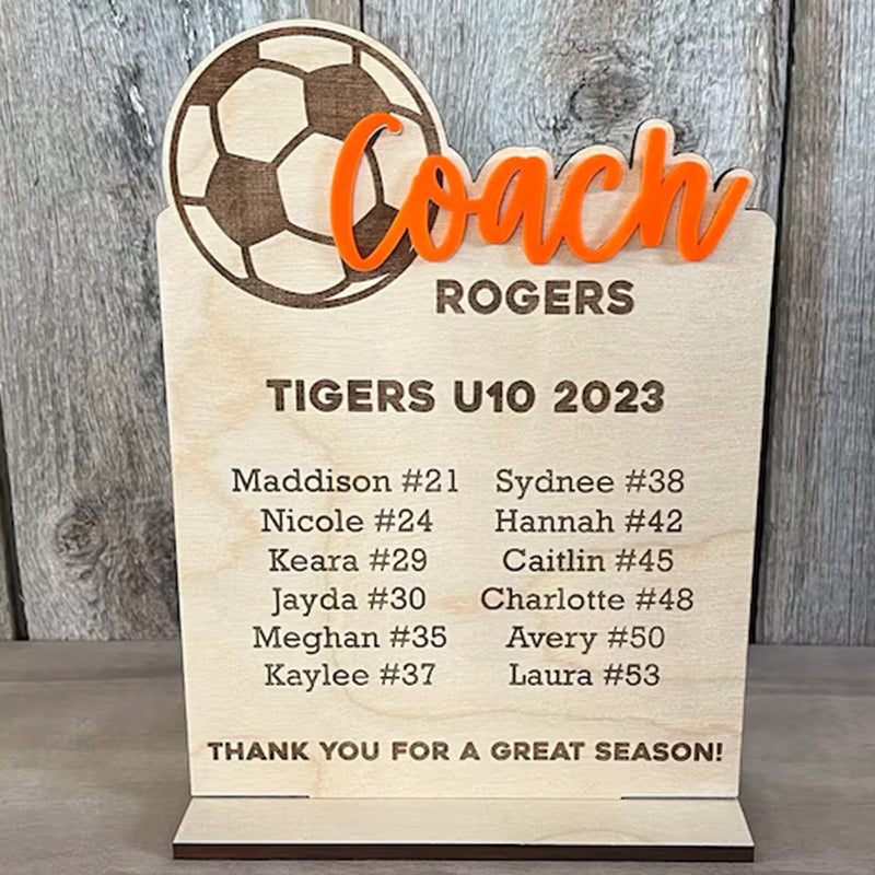End of Season Coaches Gift, Personalized Coaches Plaque