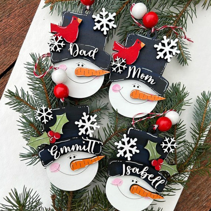 Personalized snowman ornament